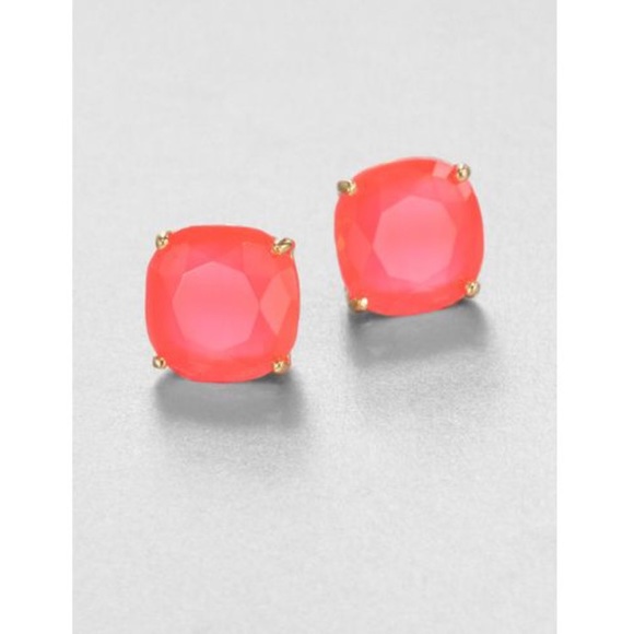 đ Coral Square Stud Earrings NWOT